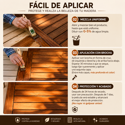 Madera Viva™ | Sellador y Cera Protectora de varnis para Madera 1 Kg