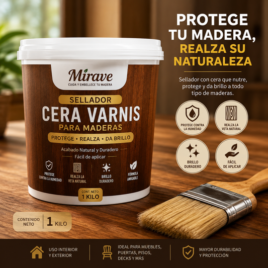 Madera Viva™ | Sellador y Cera Protectora de varnis para Madera 1 Kg